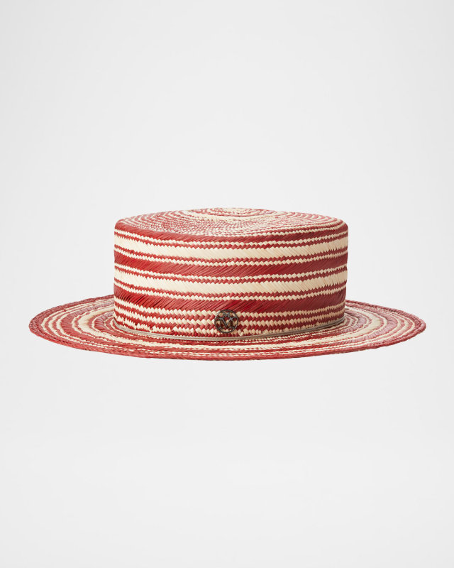 Kiki Striped Straw Boater Hat